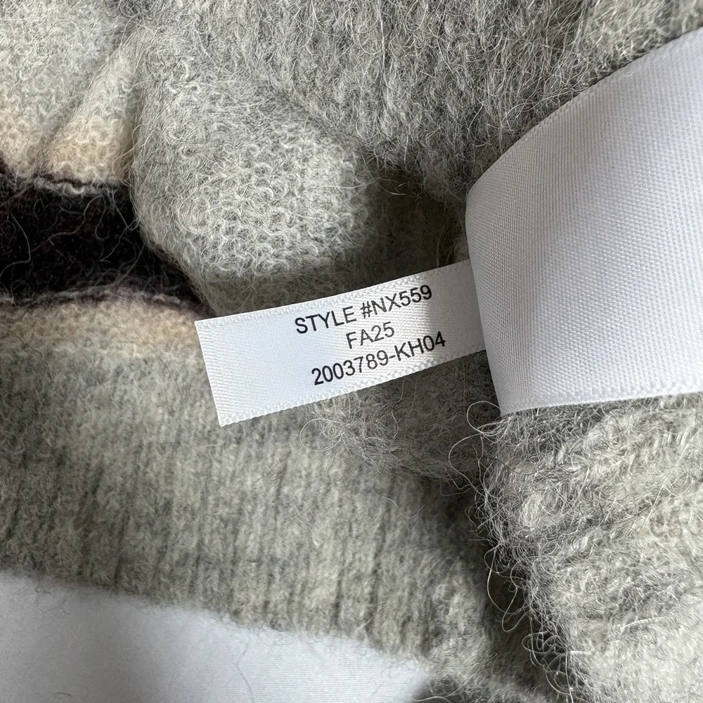 New Madewell Women's Oversized Alpaca Italian Yarn Blend Striped Sweater Medium